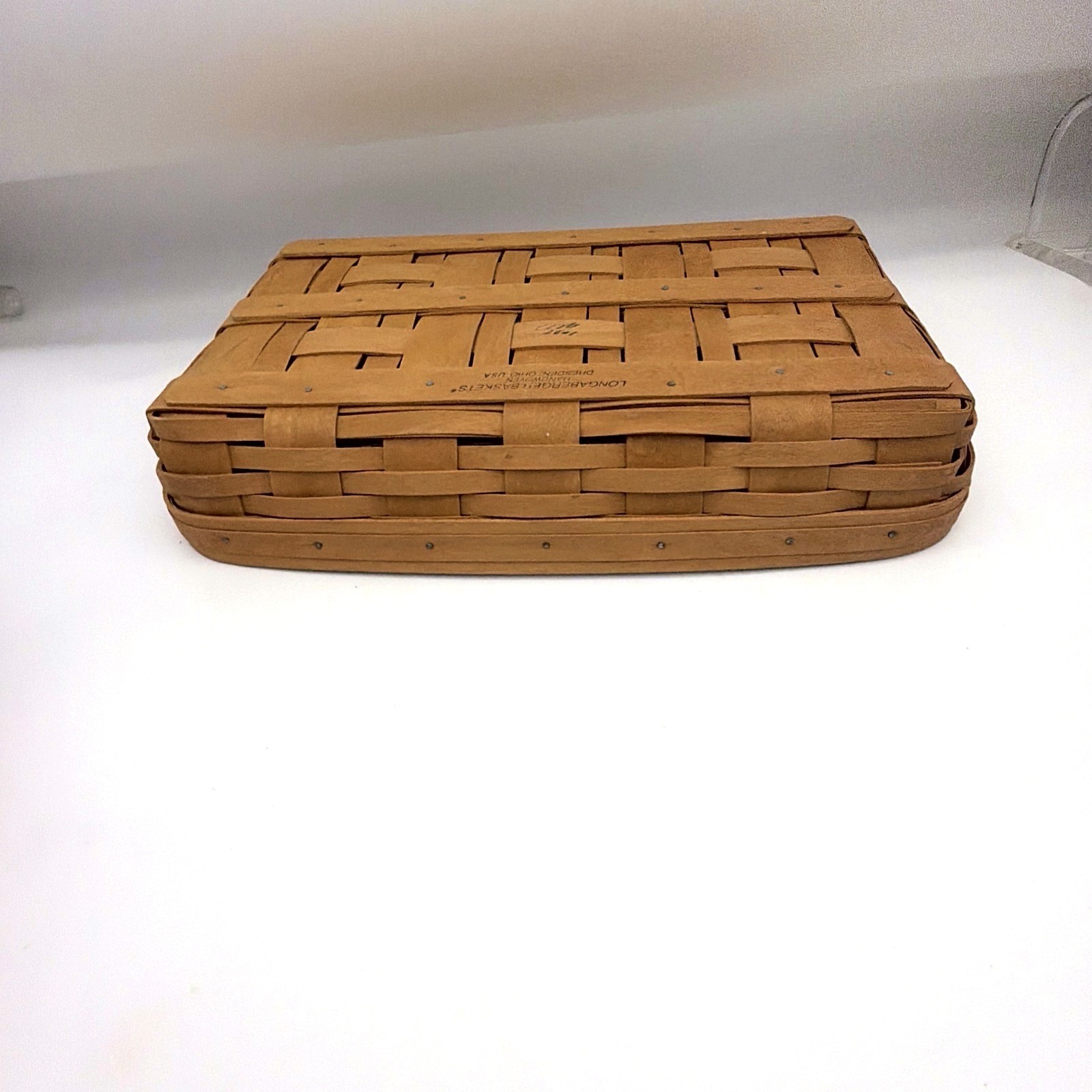 Vtg 1998 Longaberger Rectangular Woven Wood Bread Basket w/ liner