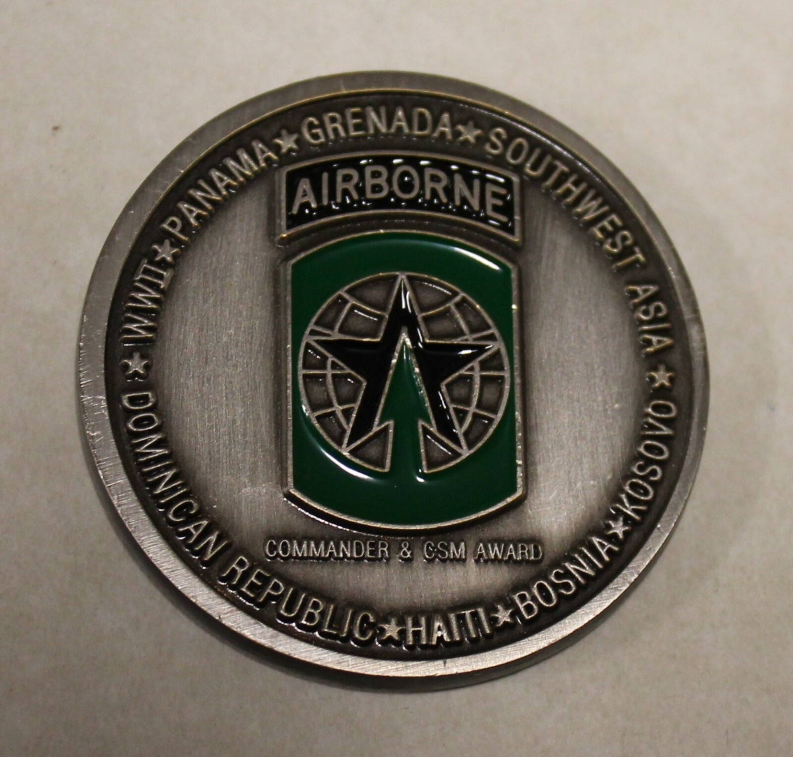 503rd Military Police MP Airborne Battalion Commander / CSM Army Challenge Coin