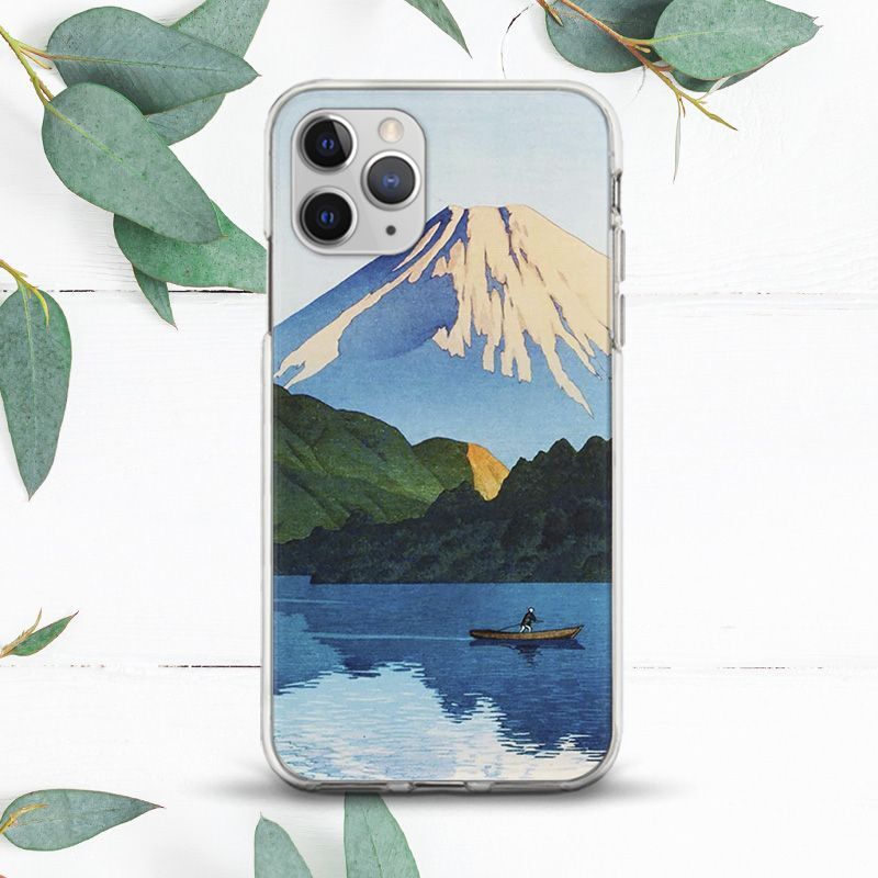 Japanese Style Mountain Lake Case For iPhone 7 8 X SE 11 12 13 14 15 Pro Max XR