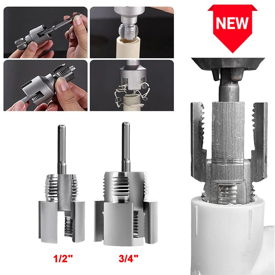 Integrated Internal & External Pipe Threading-Tool PVC Pipe Threader Cutting Kit