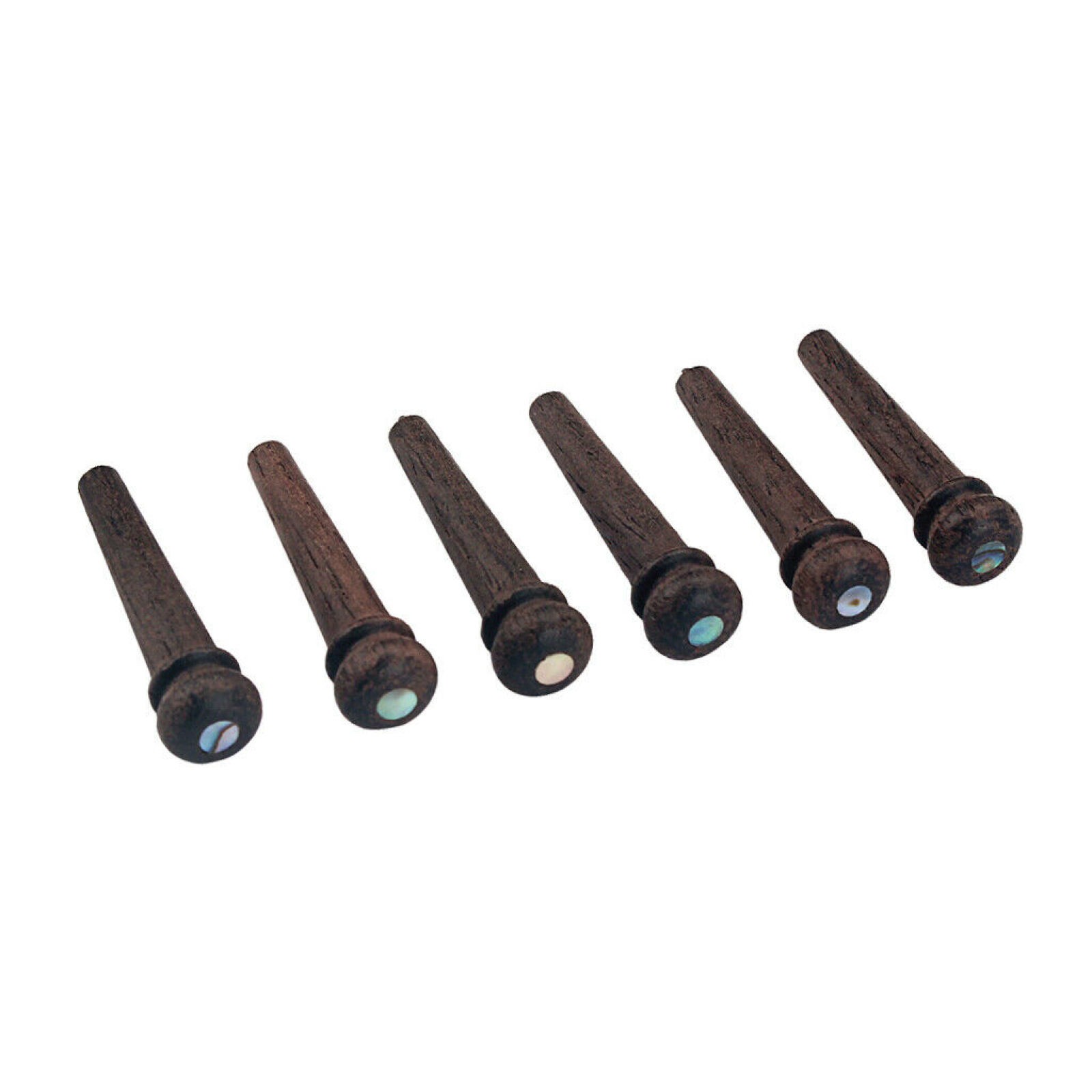 6 Pack Rosewood Guitar Bridge Nails String Pins with Green Pearl Shell Dot c