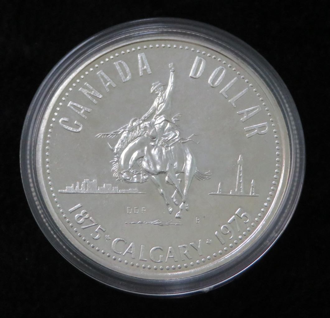 1975 Canada Silver Dollar *Calgary Centennial* in Mint Box