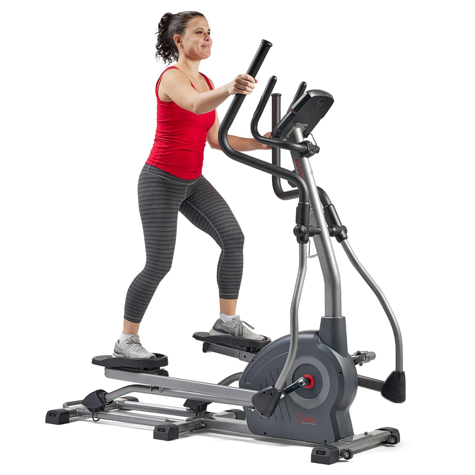 Sunny Health & Fitness Smart Elliptical Machine Adjustable Resistance 16" Stride