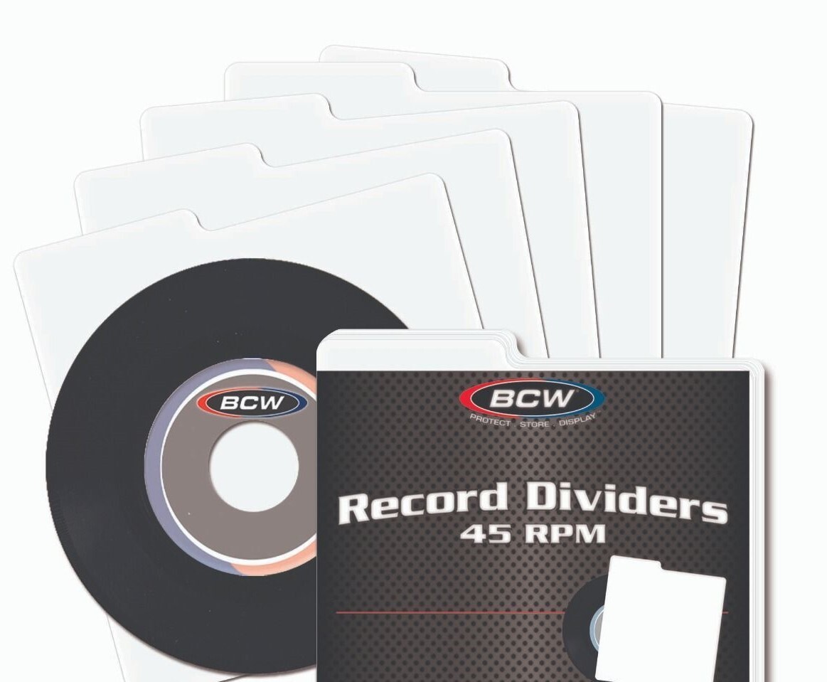 New (200 ct) BCW 7 in (45 RPM) Record Dividers-White