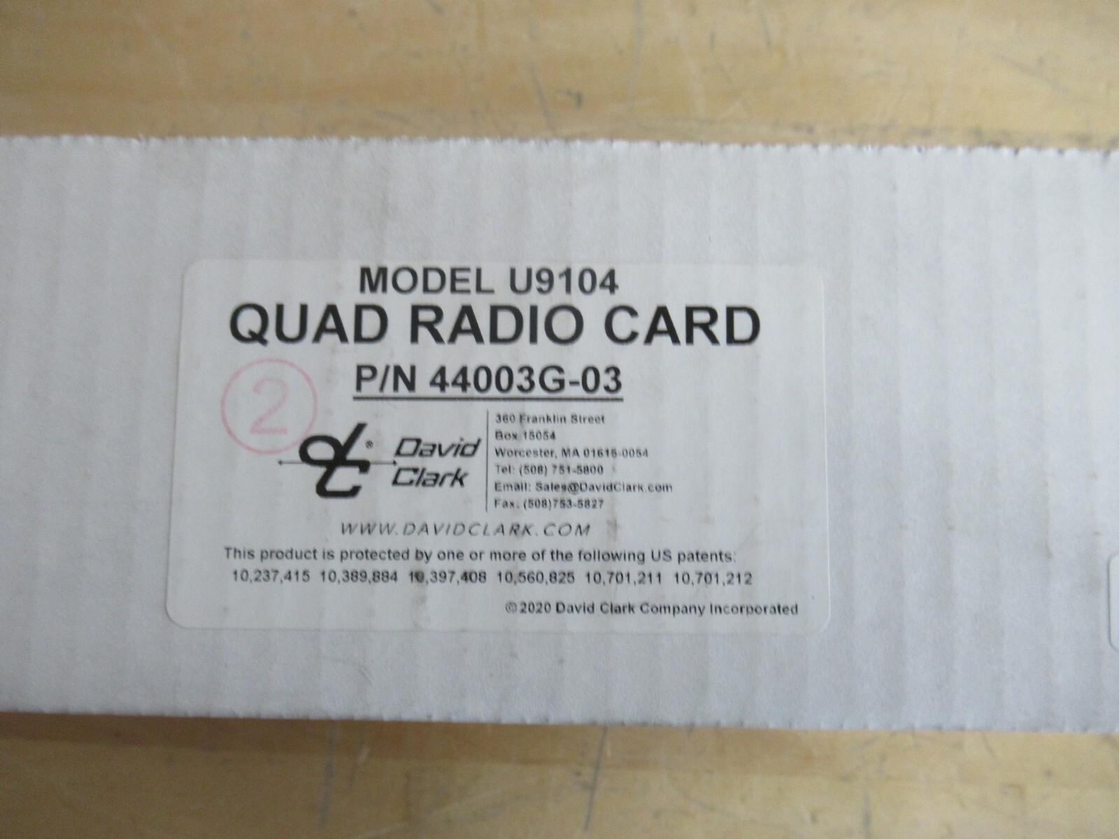 David Clark 44003G-03 U9104 Quad Radio Card - U9100 Master