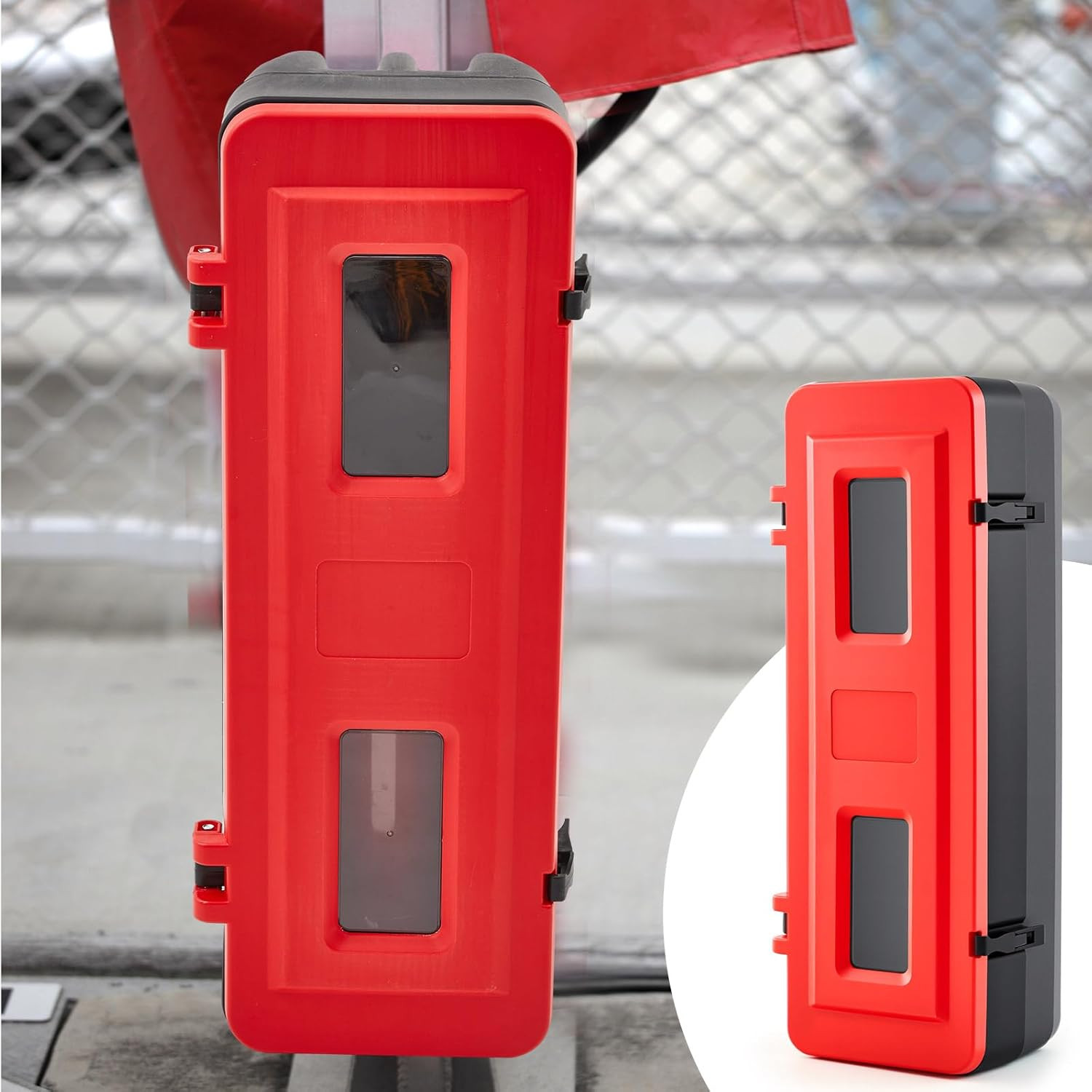Fire Extinguisher Cabinet Box - 2 Pcs Weatherproof Plastic Holder Case