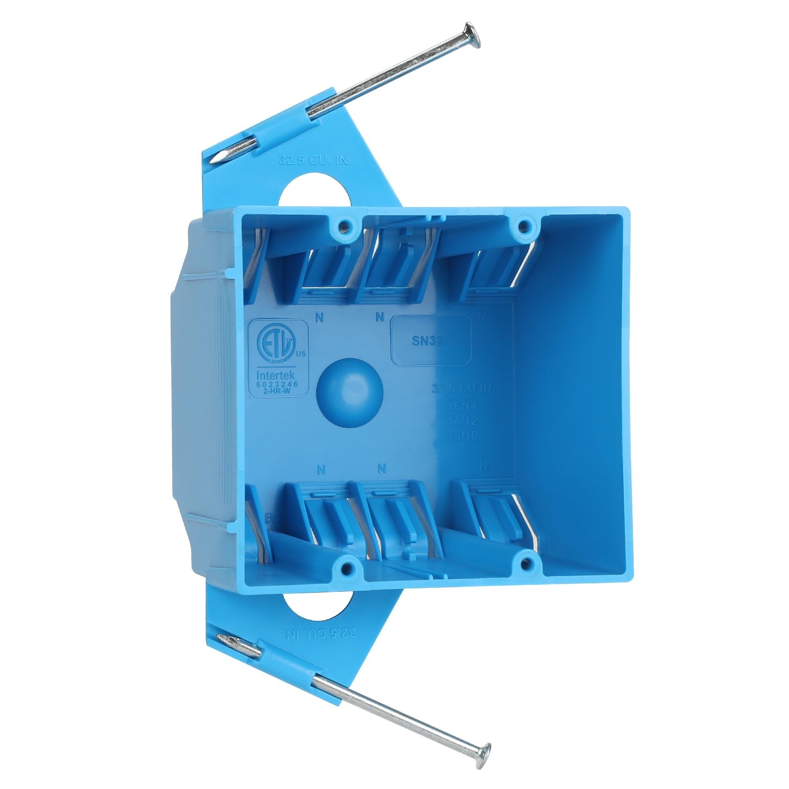XIUTE 1Pcs Nail On 2 Gang Electrical Outlet Boxes 2Gang 32Cu.In, 1pack