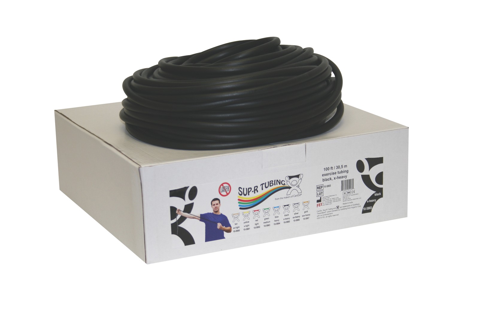 Sup-R Tubing - Latex Free Exercise Tubing - 100' Dispenser Roll Black X-Heavy
