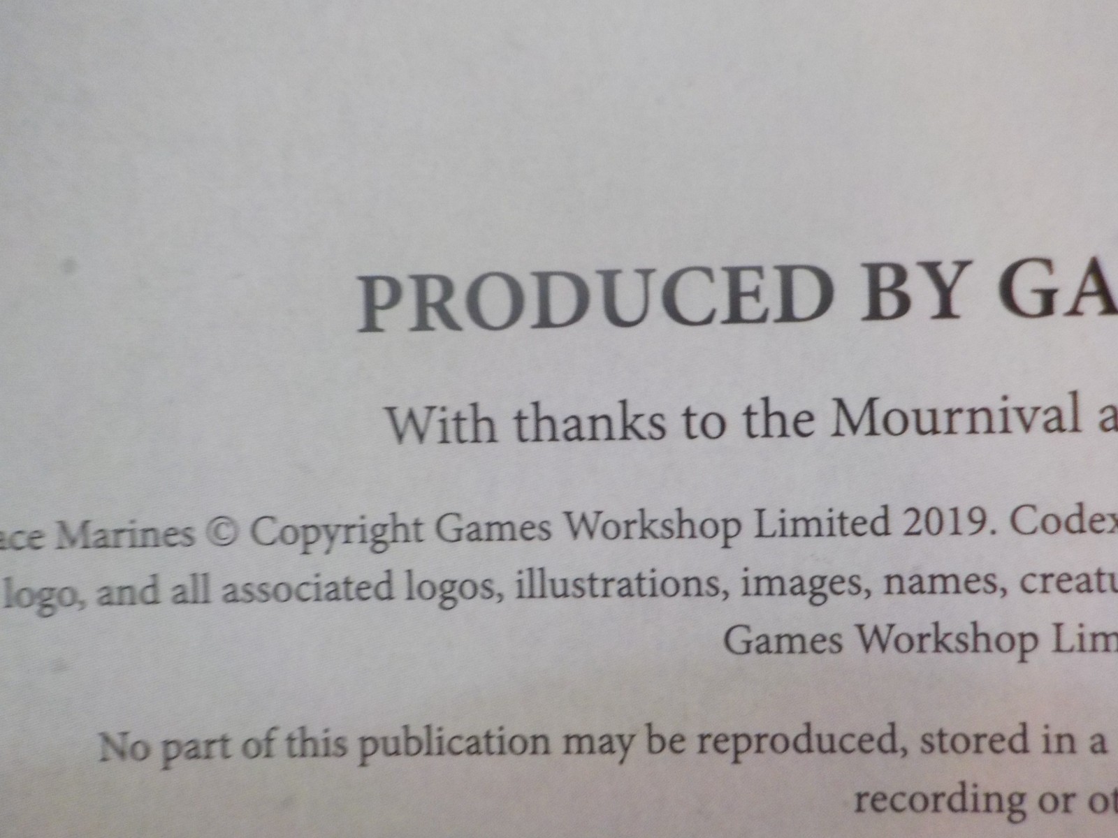 G603 Warhammer 40k: Codex: Space Marines Hardcover: 2019