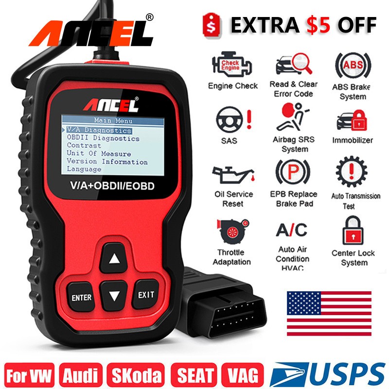 Full System Diagnostic Tool for VW Audi OBD2 Car Scanner Oil & EPB Brake Reset