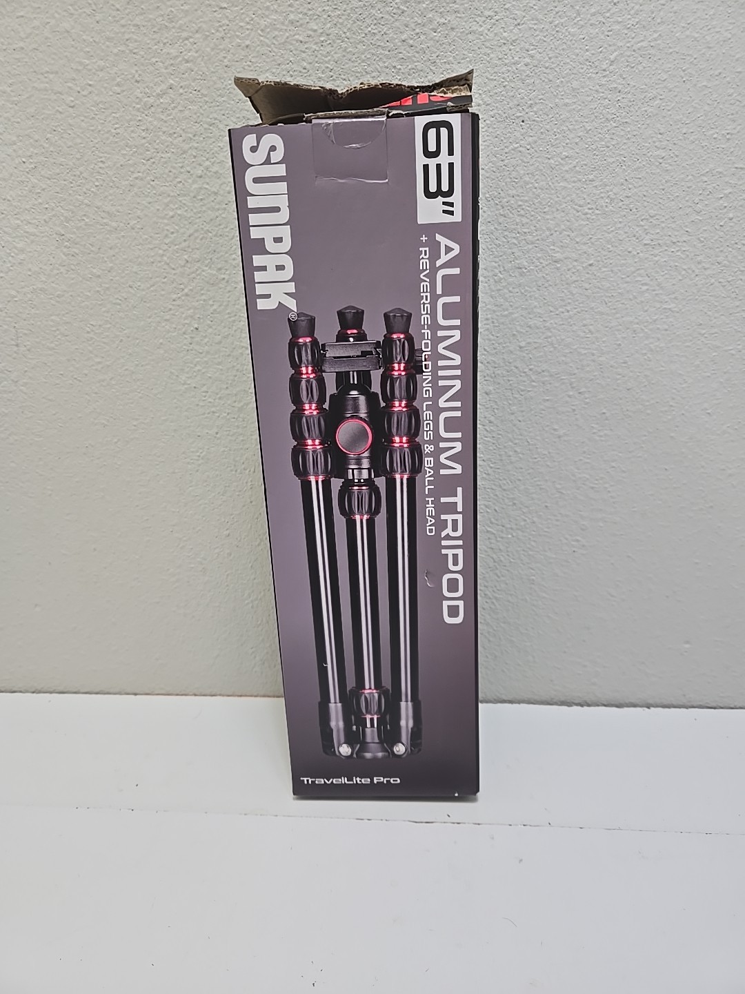 Sunpak 620601BB Travellite Pro Reverse Folding 63" Tripod - Black With Red