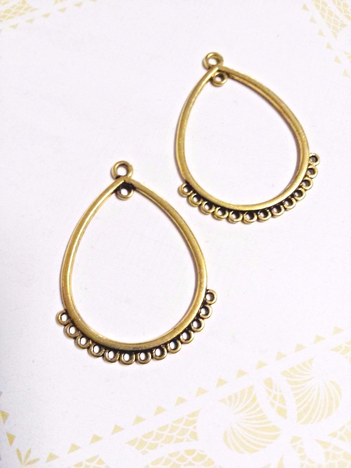 10 Chandelier Earring Connectors Gold Findings Open Pendants Earring Blanks