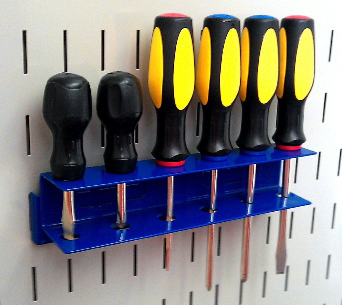 Pegboard Screwdriver Holder Bracket Slotted Metal Pegboard Accessory Pegboard...