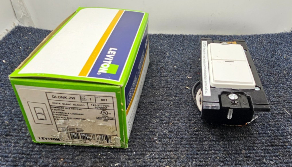 Leviton DLDNK-2W Keypad Room Controller 2 Button Lumina White 120-277VAC