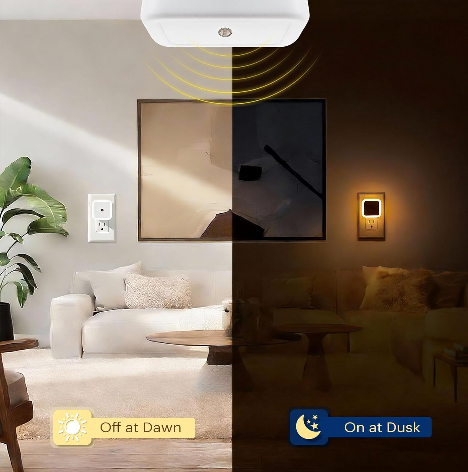 Night Light Plug into Wall 4-Pack Plug in LED Nightlight 0.5W Dusk to Dawn Night