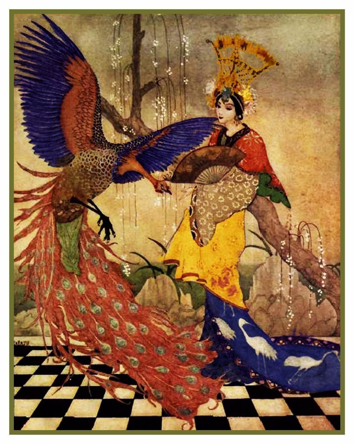 Thomas Mackenzie Aladdin Peacock Princess Counted Cross Stitch Chart Pattern