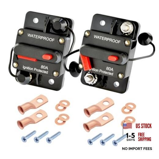 mp Circuit Breaker DC 12V-48V for Marine Boat Trolling Motor 2 Pieces 80A