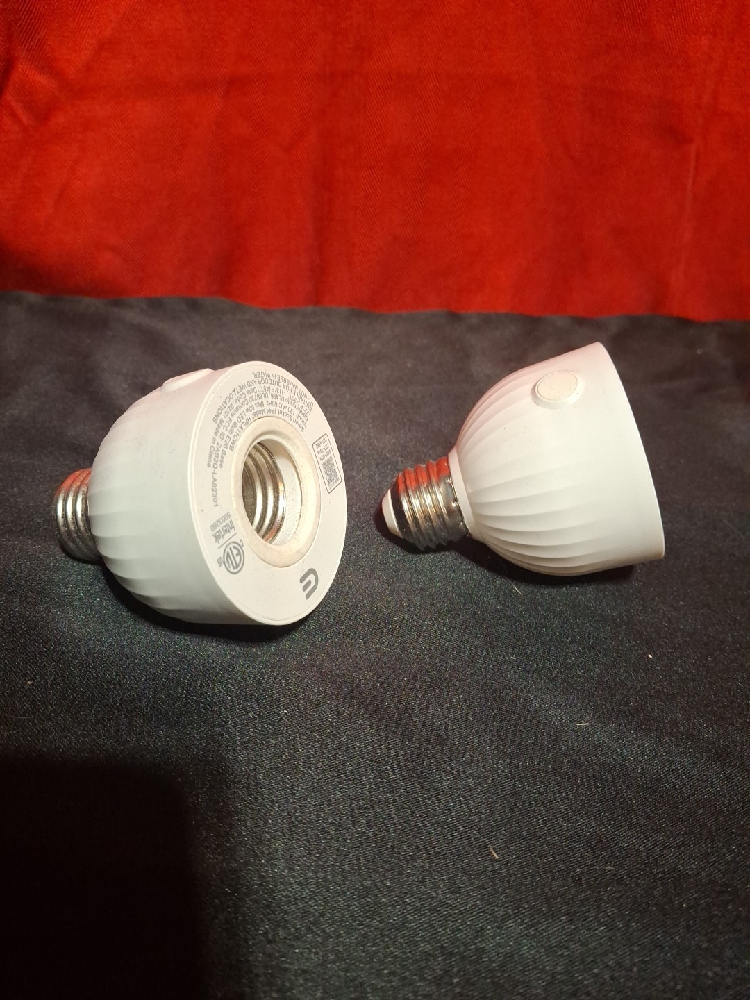 Two Smart Light Bulb Adapters Wi-Fi Home Security Lighting