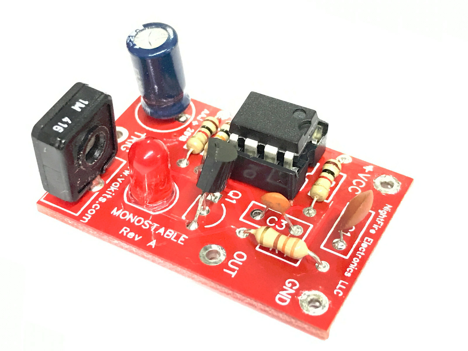 LM555 Timer Monostable (One-Shot) Kit #1 (#11701)