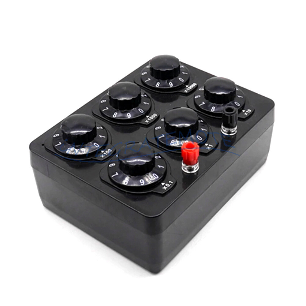 0-99999Ohm 0.5W 6knobs Simple Resistance Box Resistor Electrical teaching-