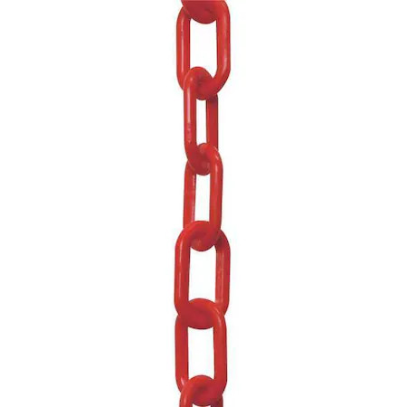 Zoro Select 50005-50 Plastic Chain, Red, 50 Ft Length, Gloss, 50005-50