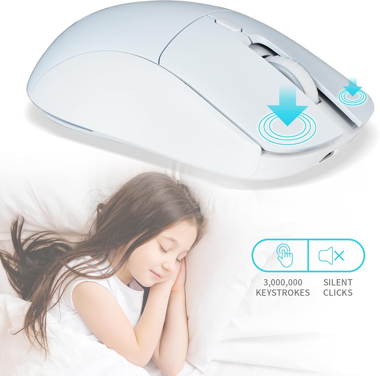 Gaming Mouse, Rechargeable Computer Mouse with with 2 Side Buttons, Type-C Adapt