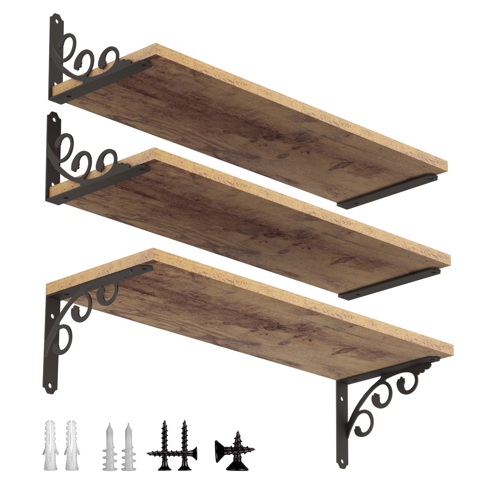 IARTOPS L Shelf Brackets for 8" - 10" Board, Floating Shelf Bracket Heavy Dut...