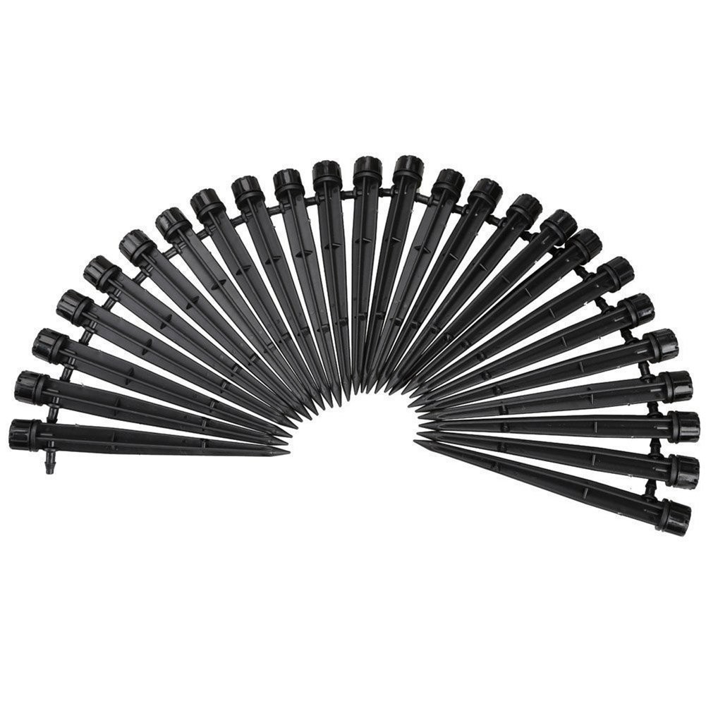 Efficient Watering with 50 Adjustable 360° Garden Drippers on Stake System