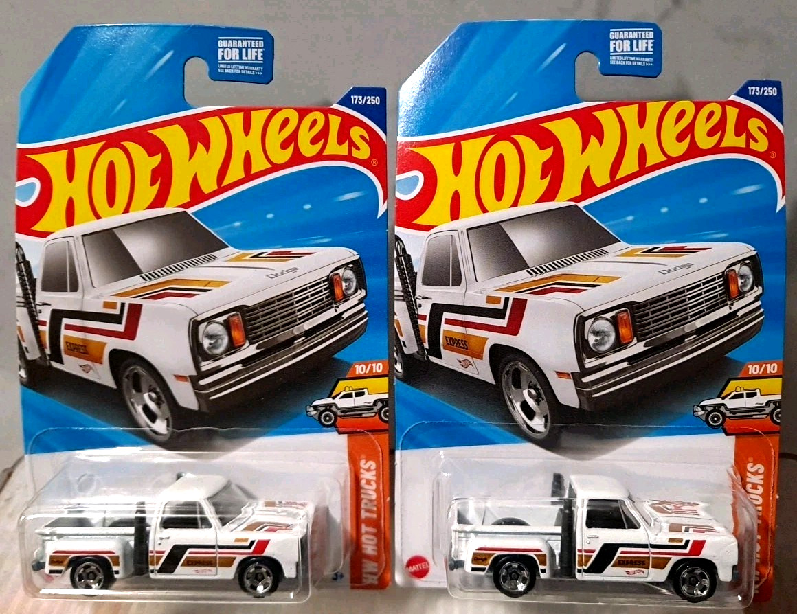 2025 Hot Wheels 1978 Dodge Lil Red Express White Truck Lot of Two (2) NEW