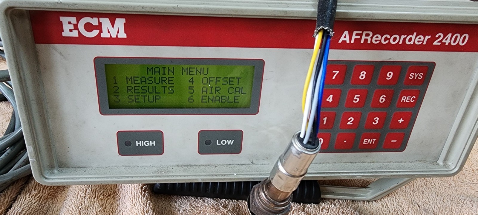 ECM AFRecorder 2400G AFR lambda wideband meter w RPM ignition spark timing MAP
