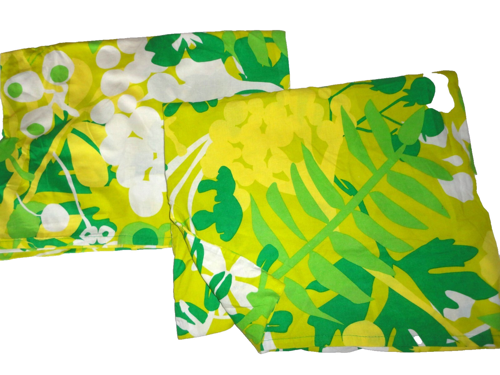 IKEA BIBBI BLAD GREEN YELLOW FLORAL (2) STANDARD PILLOW SHAMS 20x29