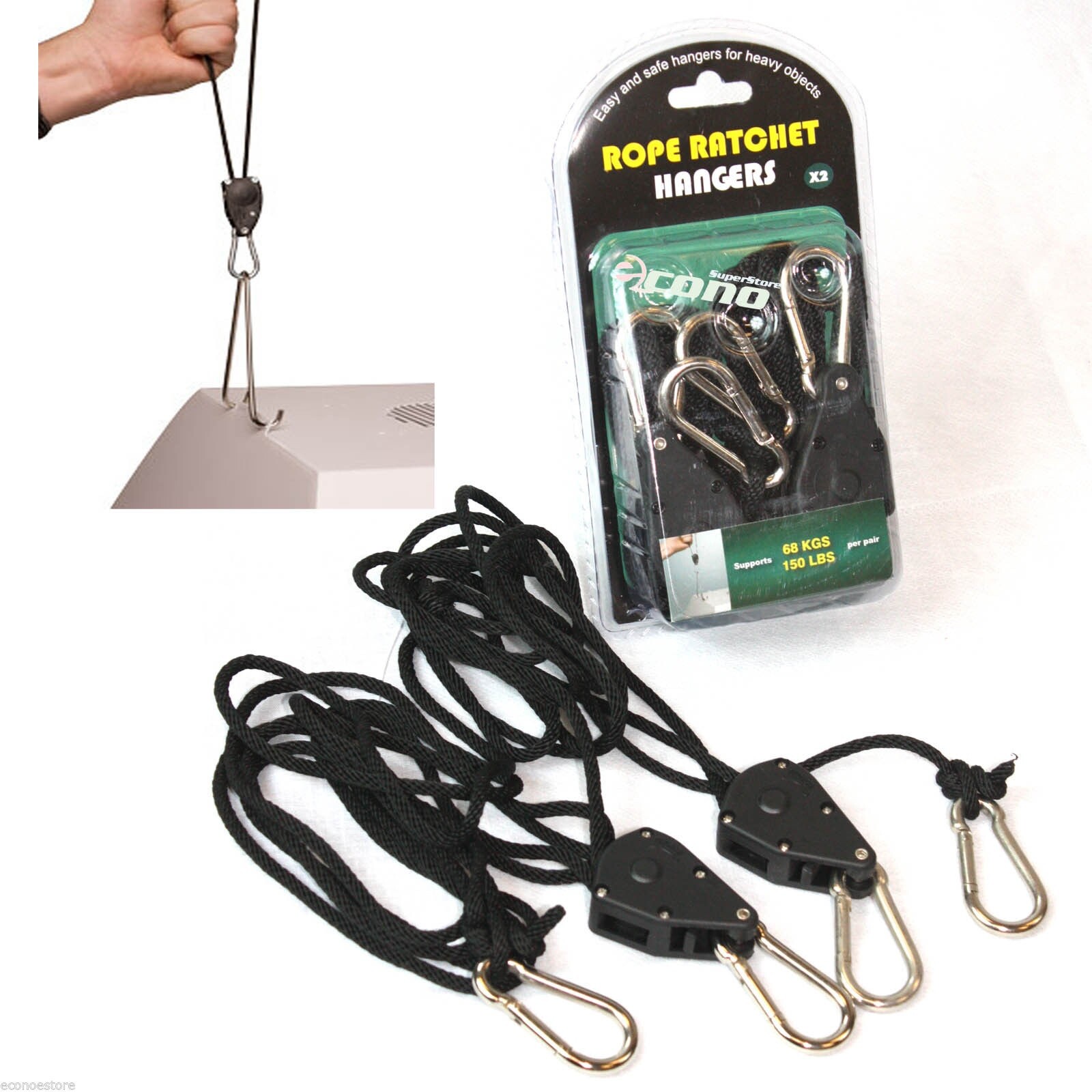 1 Pair  Rope Ratchet Heavy Duty Light Hanger For reflector fixtures 150lbs max