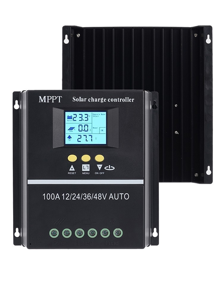 MPPT 12V/24V/36V/48V Solar Charge Controller Tools 100A LCD Dual USB
