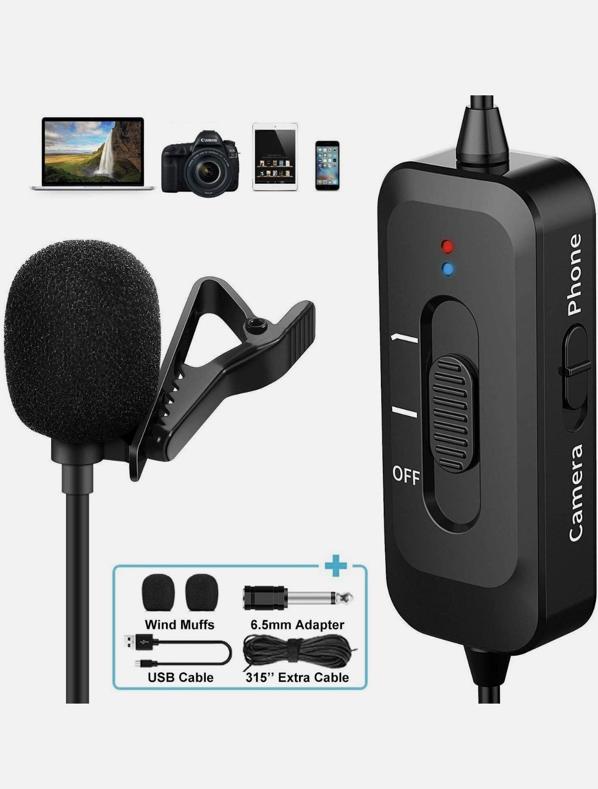 SHOTORY Professional Lavalier Microphone