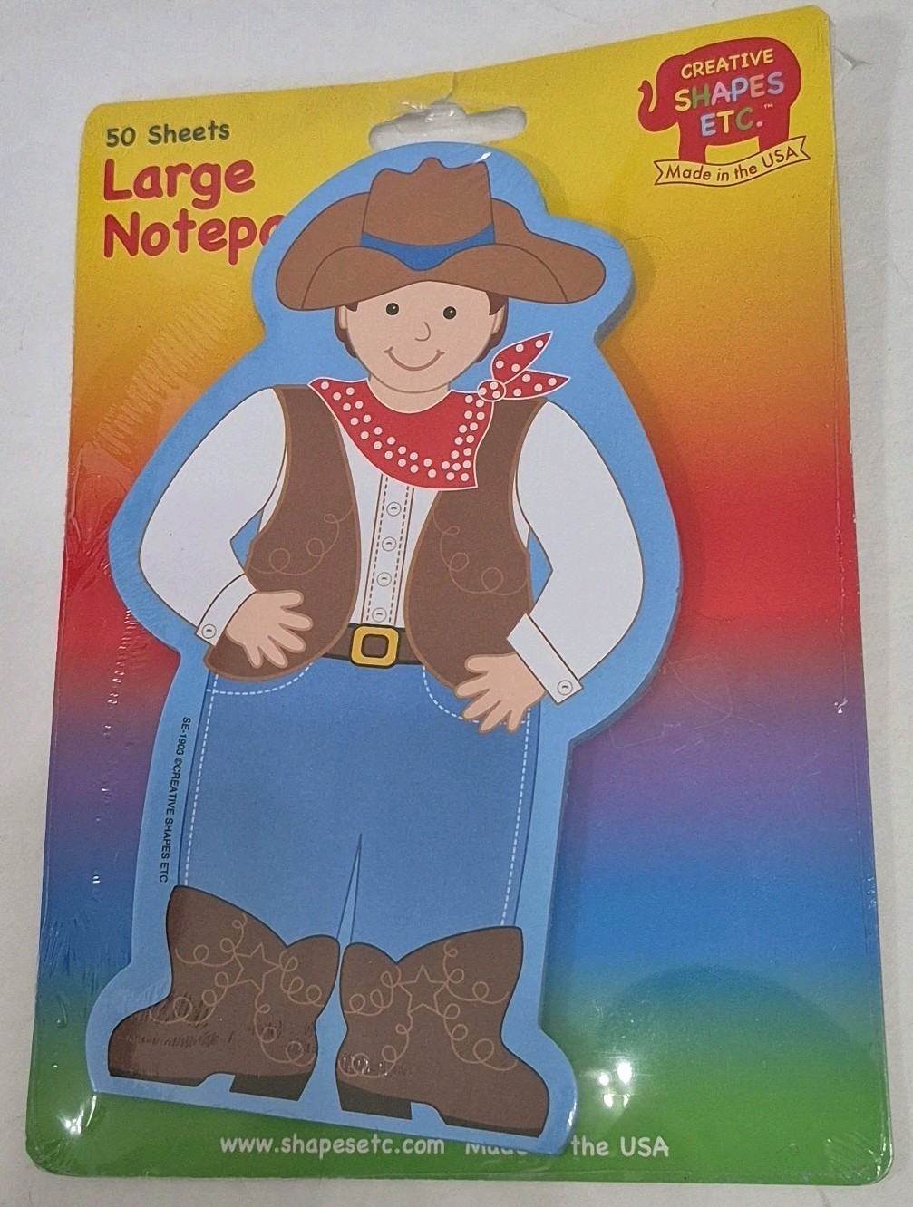 Vintage Shapes ETC. Cowboy Notepad 50 Sheets Classroom School Craft SE-1903 NEW