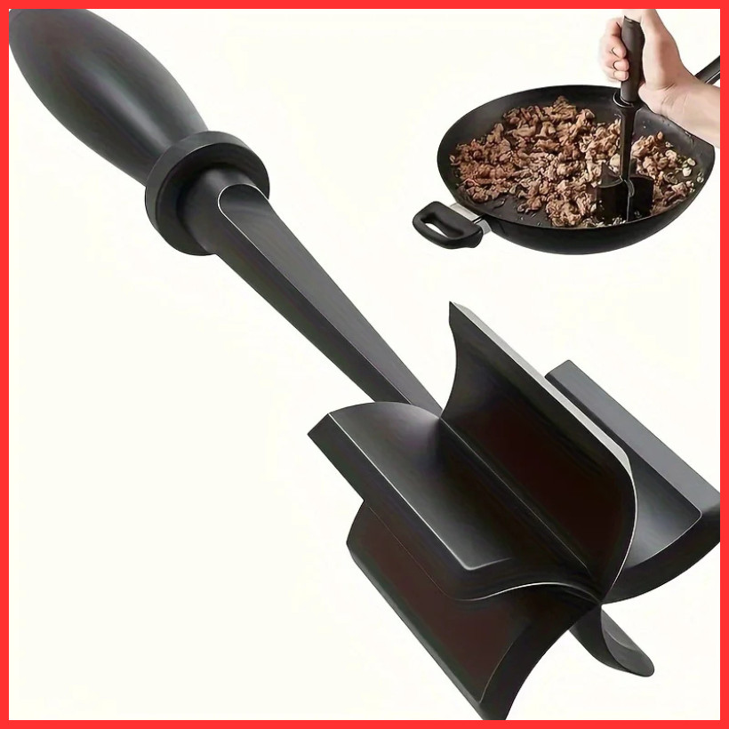 Pampered Chef Mix Chop Meat Chopper Black Nylon Crumble Mixer Masher