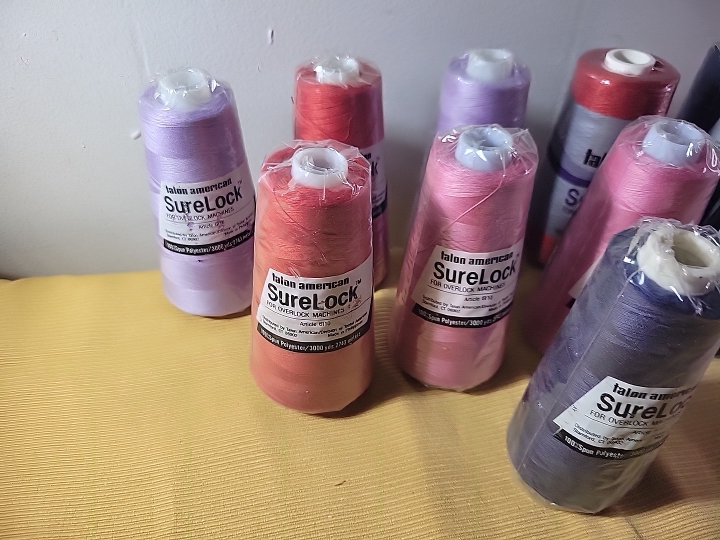 10 large open spools thread -Maxilock -Talon Surelock - Mixed Color