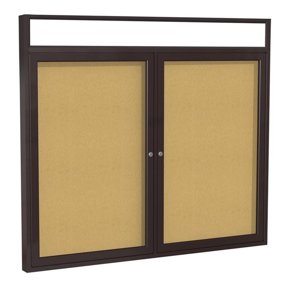 Ghent's Wood 36" x 60" 2 Door Enclosed Bulletin Board in Natural