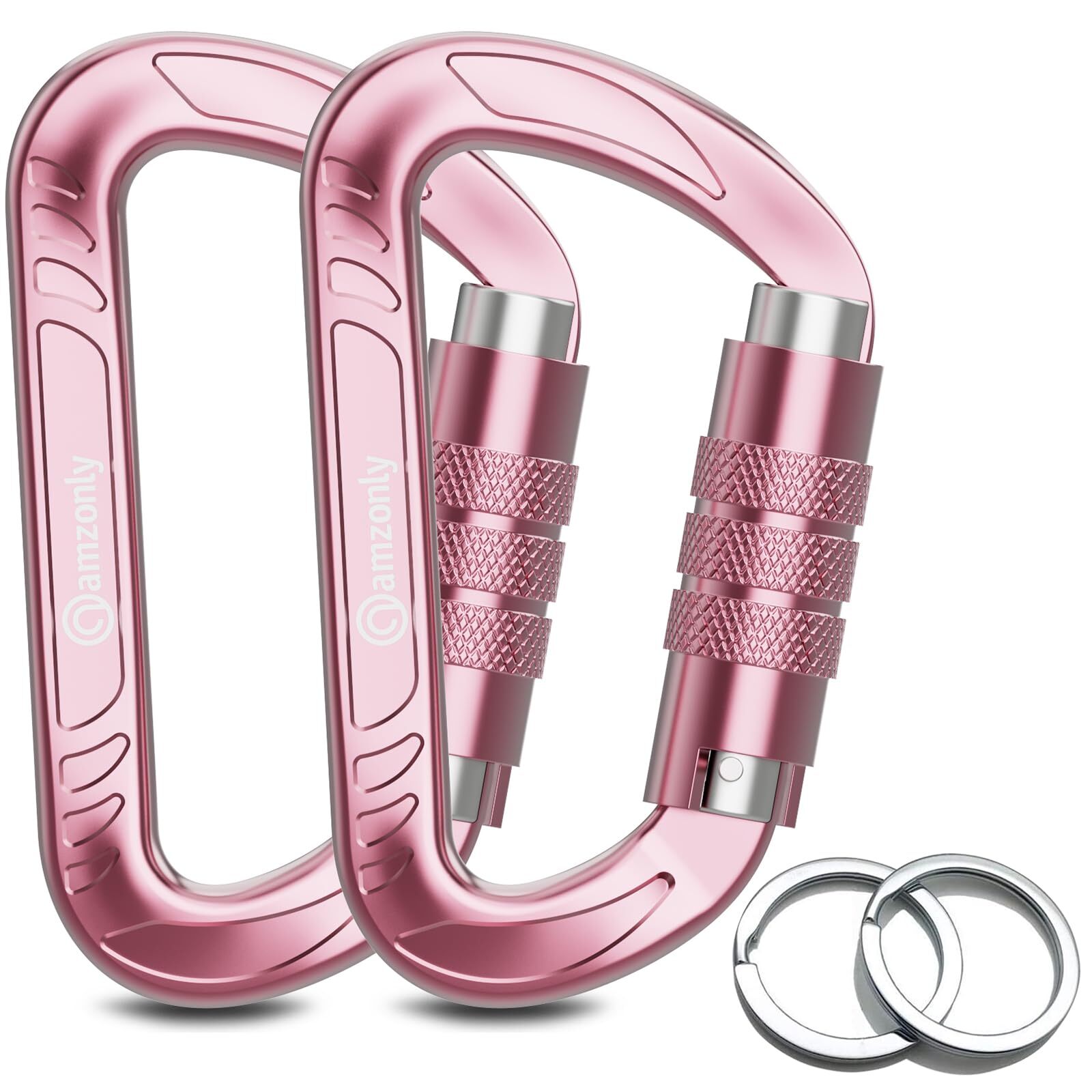 3inch Auto Locking Carabiner Clips Heavy Duty 12KN /2697lbs Lightweight keych...