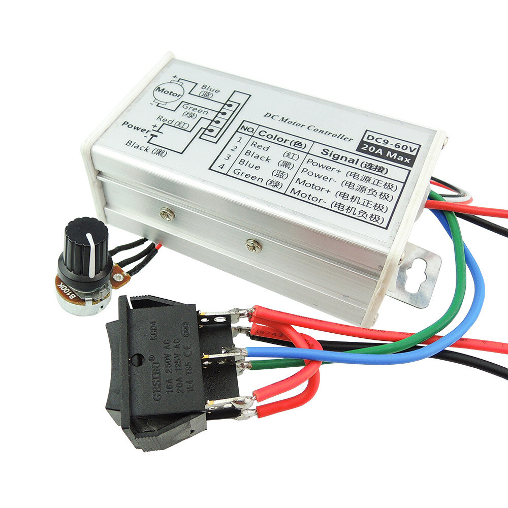 DC 9-60V PWM Motor Stepless Variable Speed Controller Reversible Switch CW / CCW