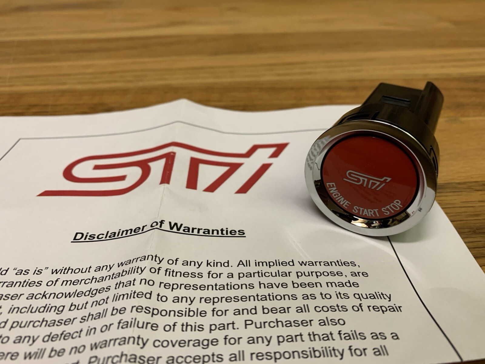 Push Start Button Without Status Light for Subaru BRZ STI - ST83031ST021