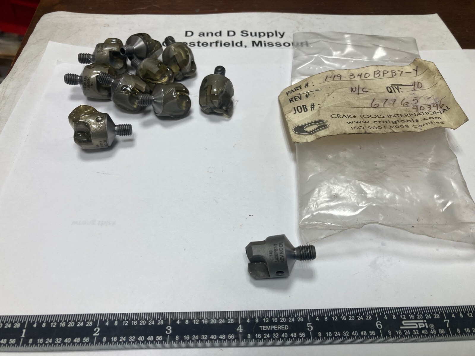 Craig 5/8" Carbide Tipped Stop Countersink, 149-340BPB7-Y, 90°, 1/4-28 Thread
