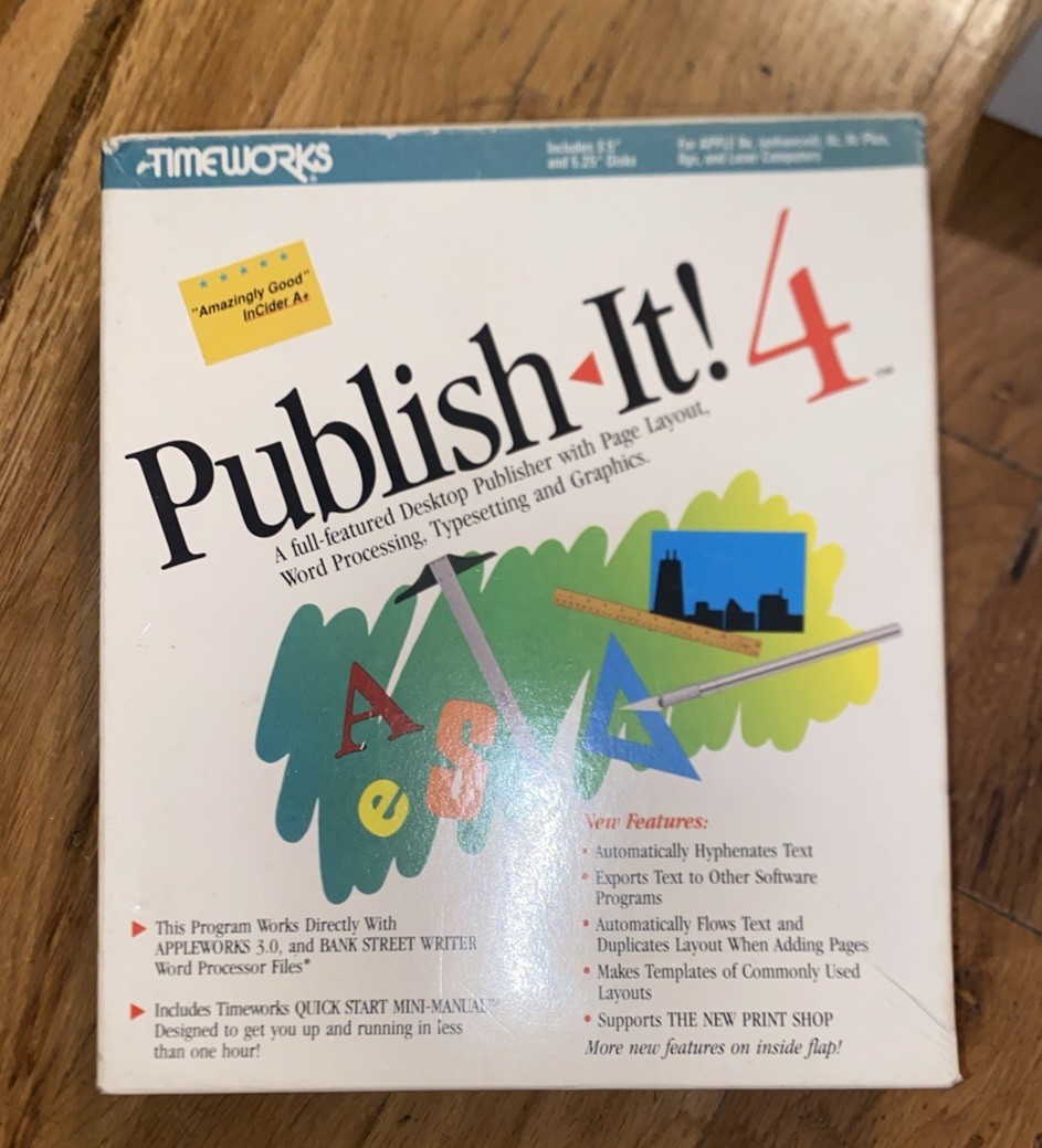 Publish It 4 Apple IIE Software Program