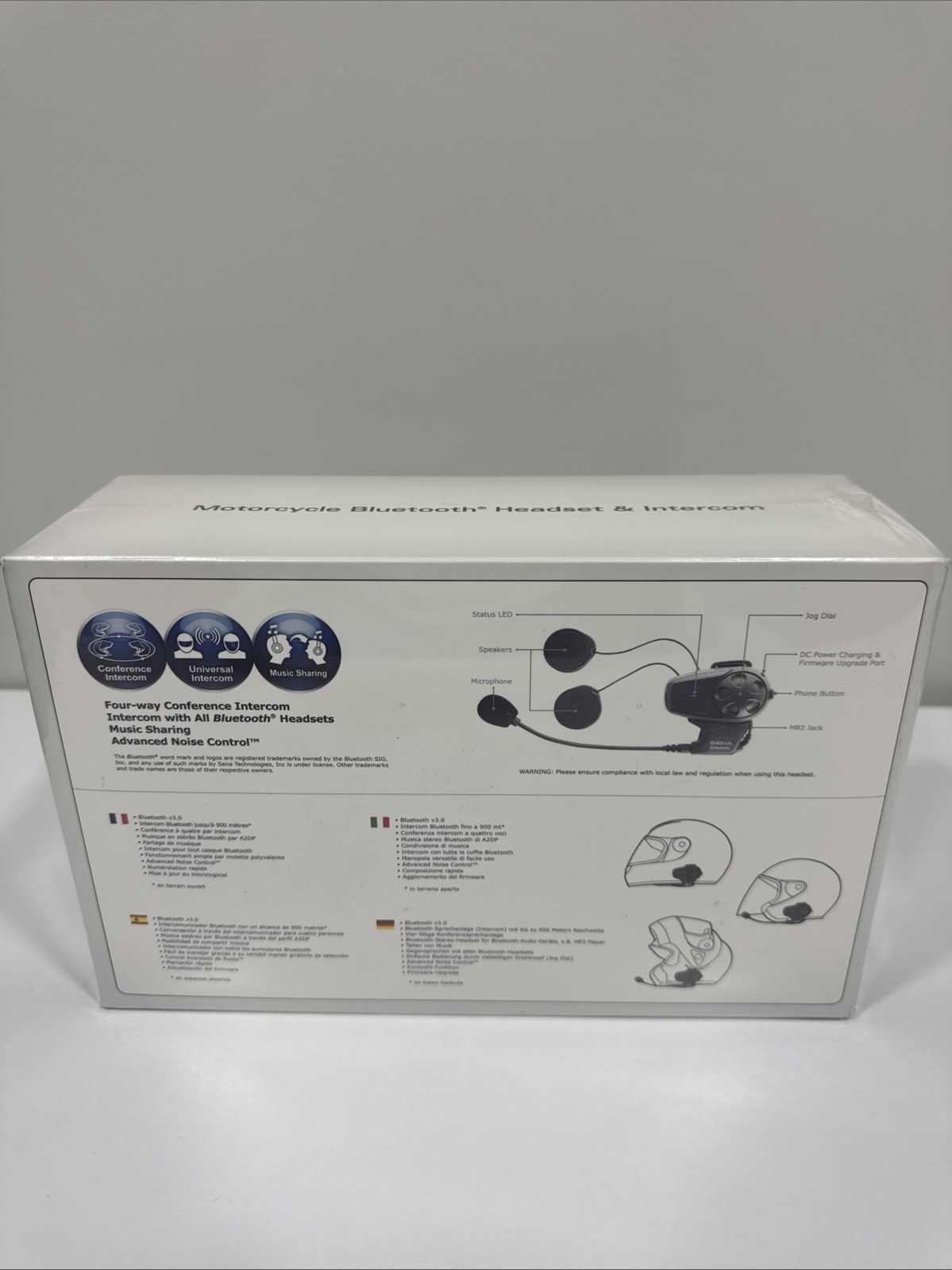Sena SMH10D-10 Motorcycle Bluetooth Headset / Intercom (Dual), Black
