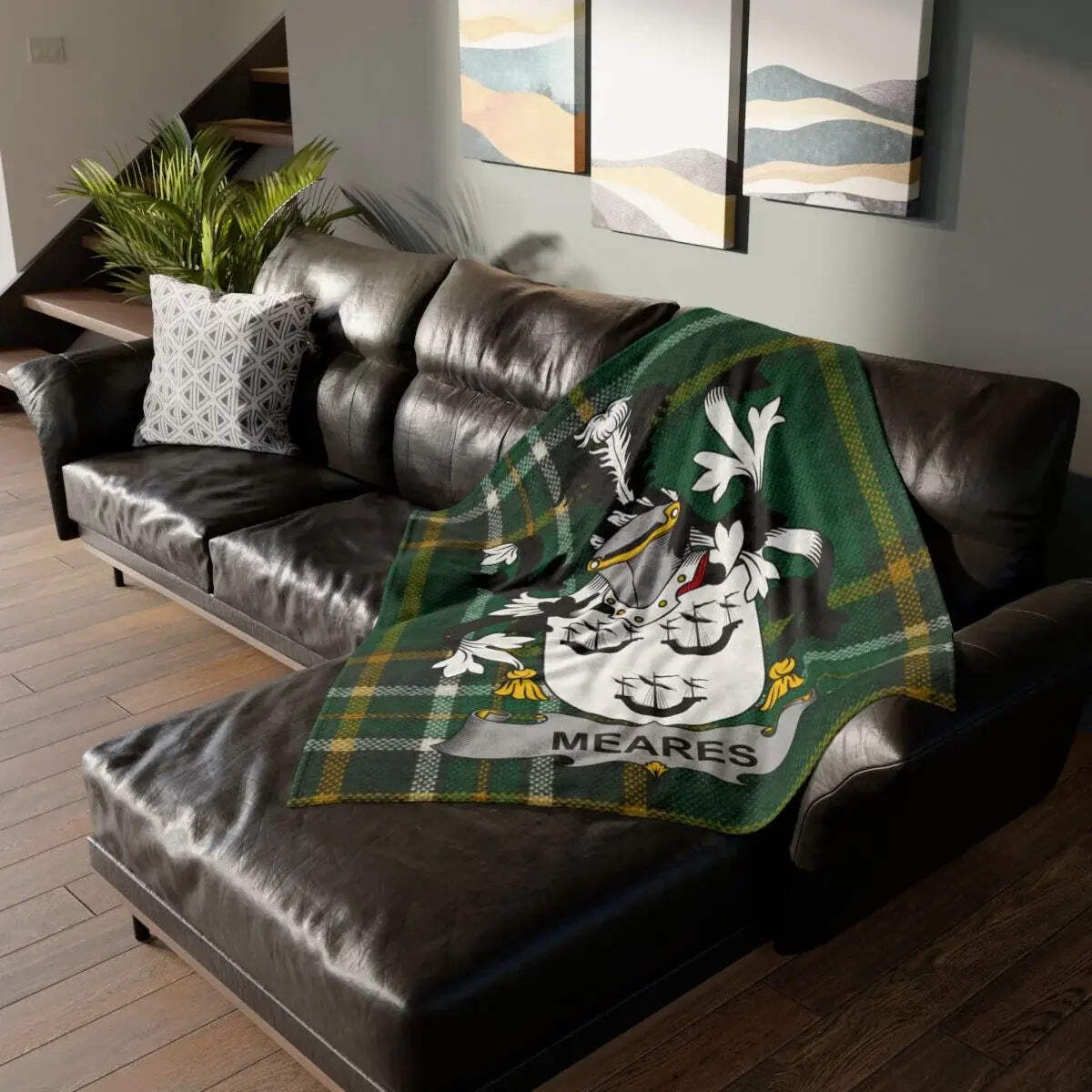 Meares Family Crest Irish Blanket
