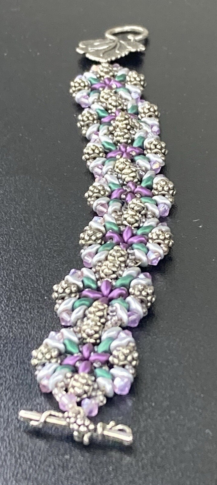 Starflower Handmade Beaded Toggle Bracelet 8.75”