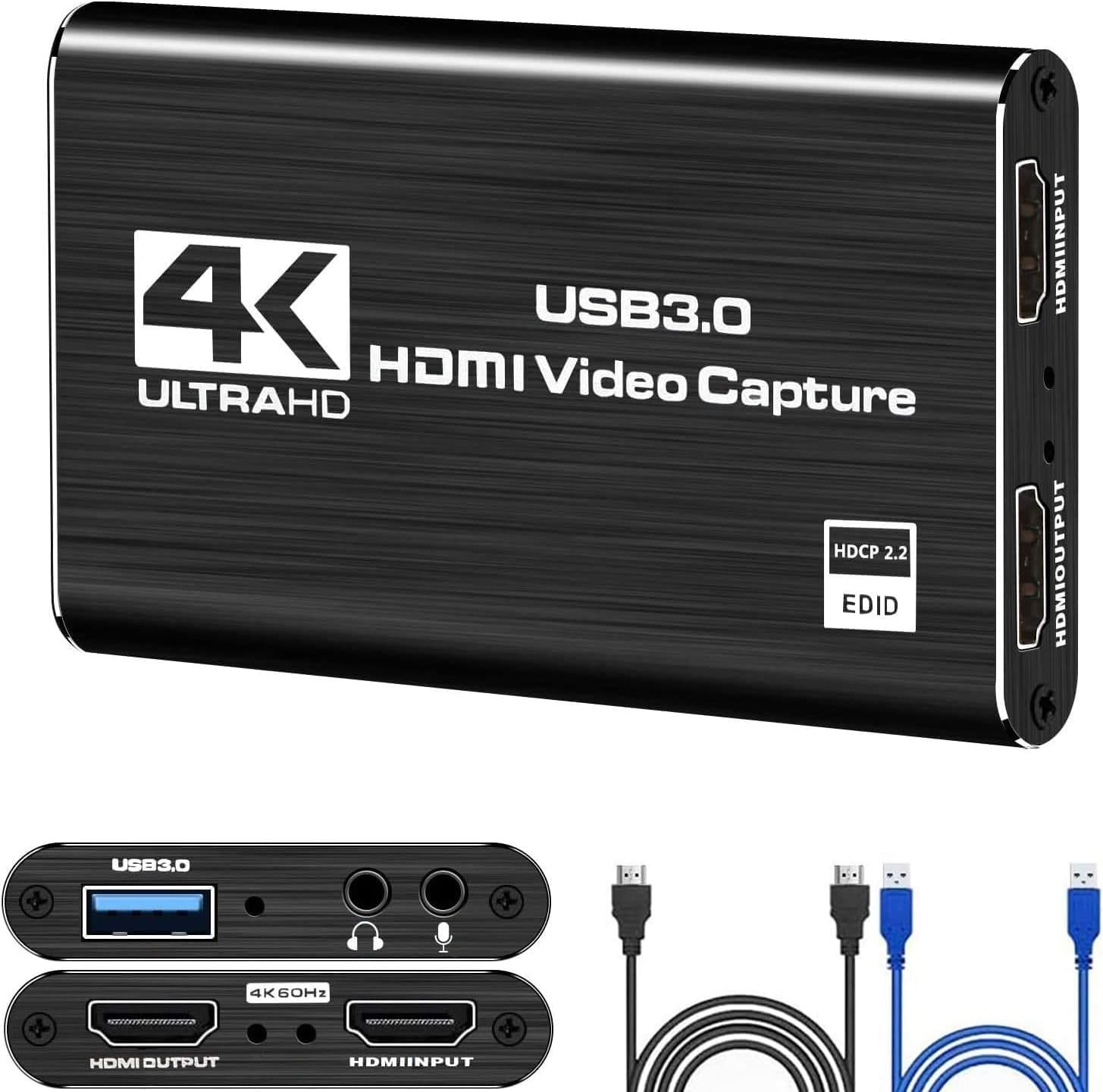 Video Capture Card Nintendo Switch, 4K HDMI Video Capture Card, 1080P 60FPS, ...