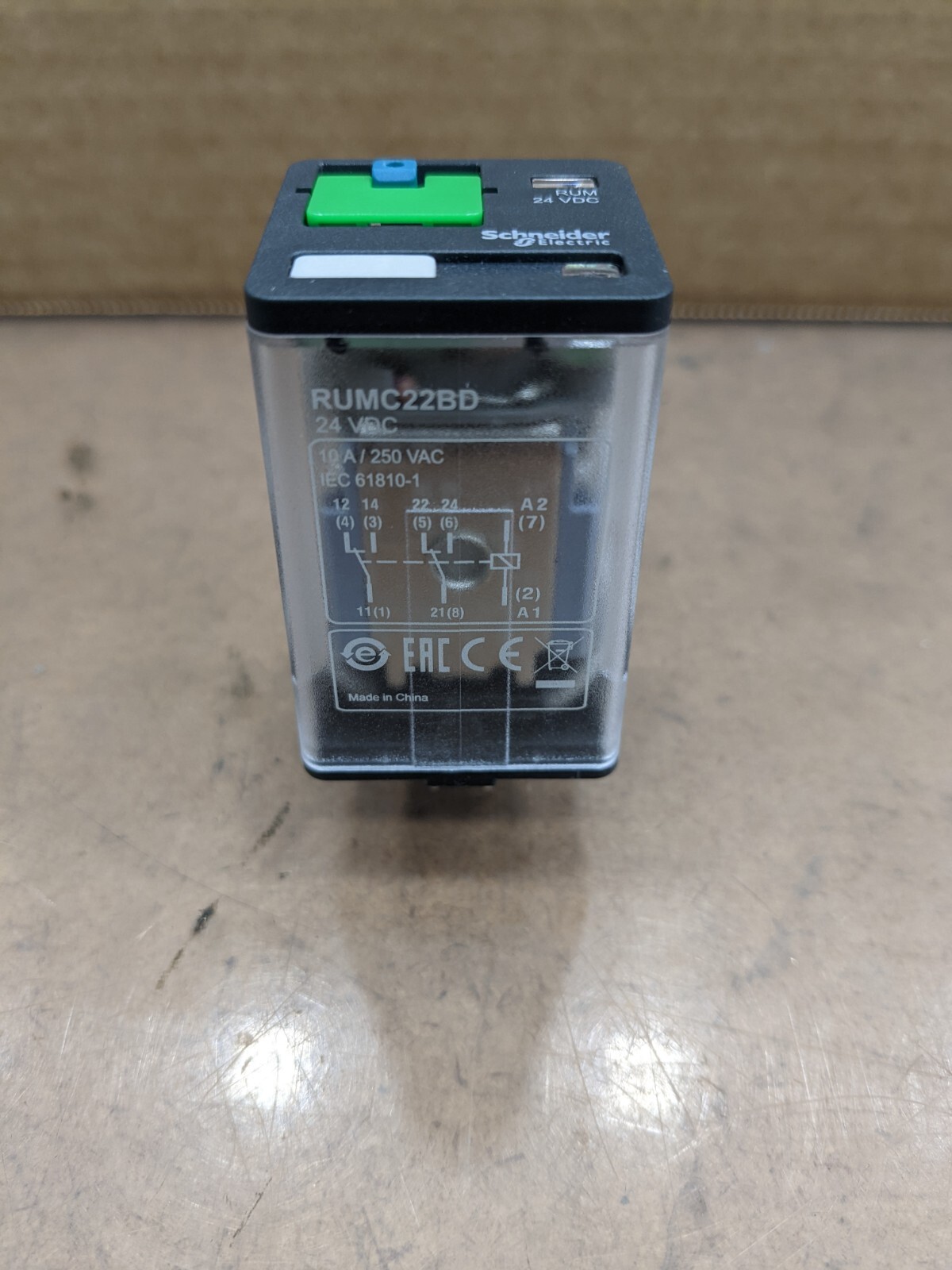 Schneider Electric RUMC22BD Plug-In Relay 10A, 24VDC with LED