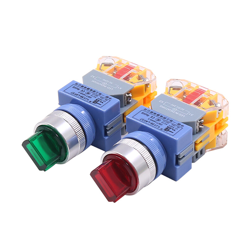 22mm Selector Switch Latching Rotary Switch 2/3 Positions with LED Illumination