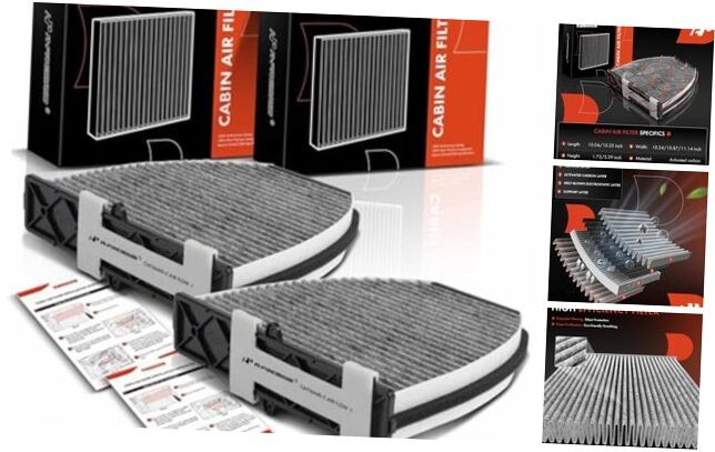 2-PC Cabin Air Filter w/Activated Carbon - Compatible with Mercedes-Benz